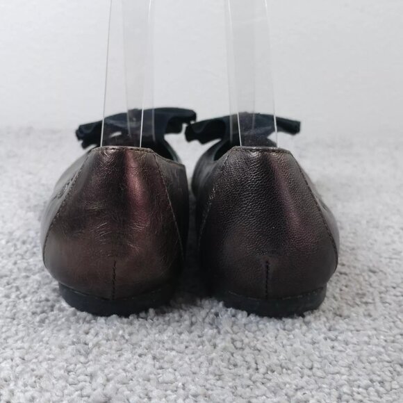 Born Molly Ballet Flats Womens 6 Comfort Shoes Slip On Bow Brown Bronze Leather - Picture 8 of 11
